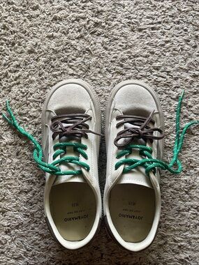Joy & Mario Cream Sneakers with Green Accents